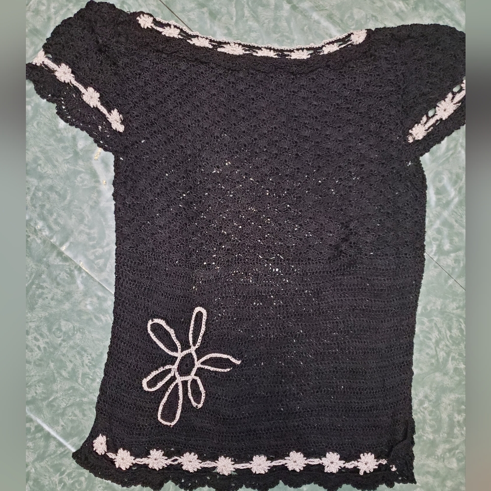 Black crochet top
